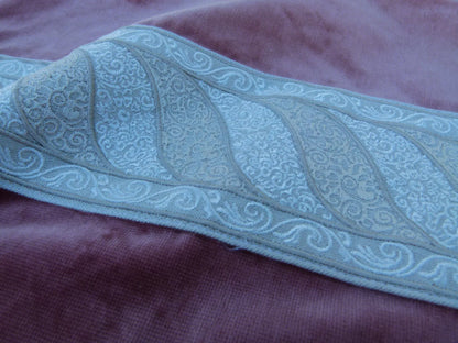 Scalamandre Pillow Case MET Paisley Embroidery  Square Silk Velvet Pink White Plain Solid 23x22 inches MSRP USD 678+/y