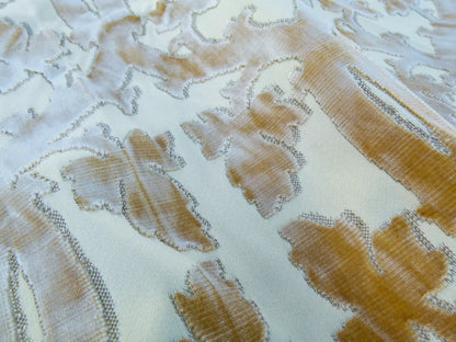 Scalamandre Length 2.5Y Falk Manor House Beige Velvet Silk Velvet Botanical Foliage MSRP USD 498/y