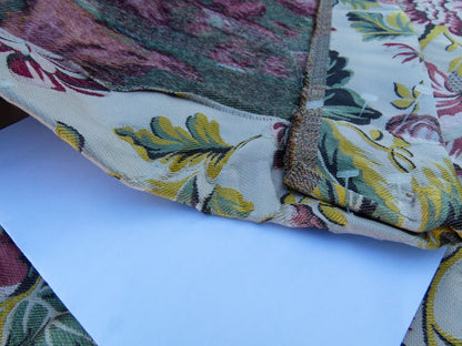 Scalamandre Length 2.4Y Seicento Peony Pomegranate Silk Floral Red Green Yellow MSRP USD 1406/y