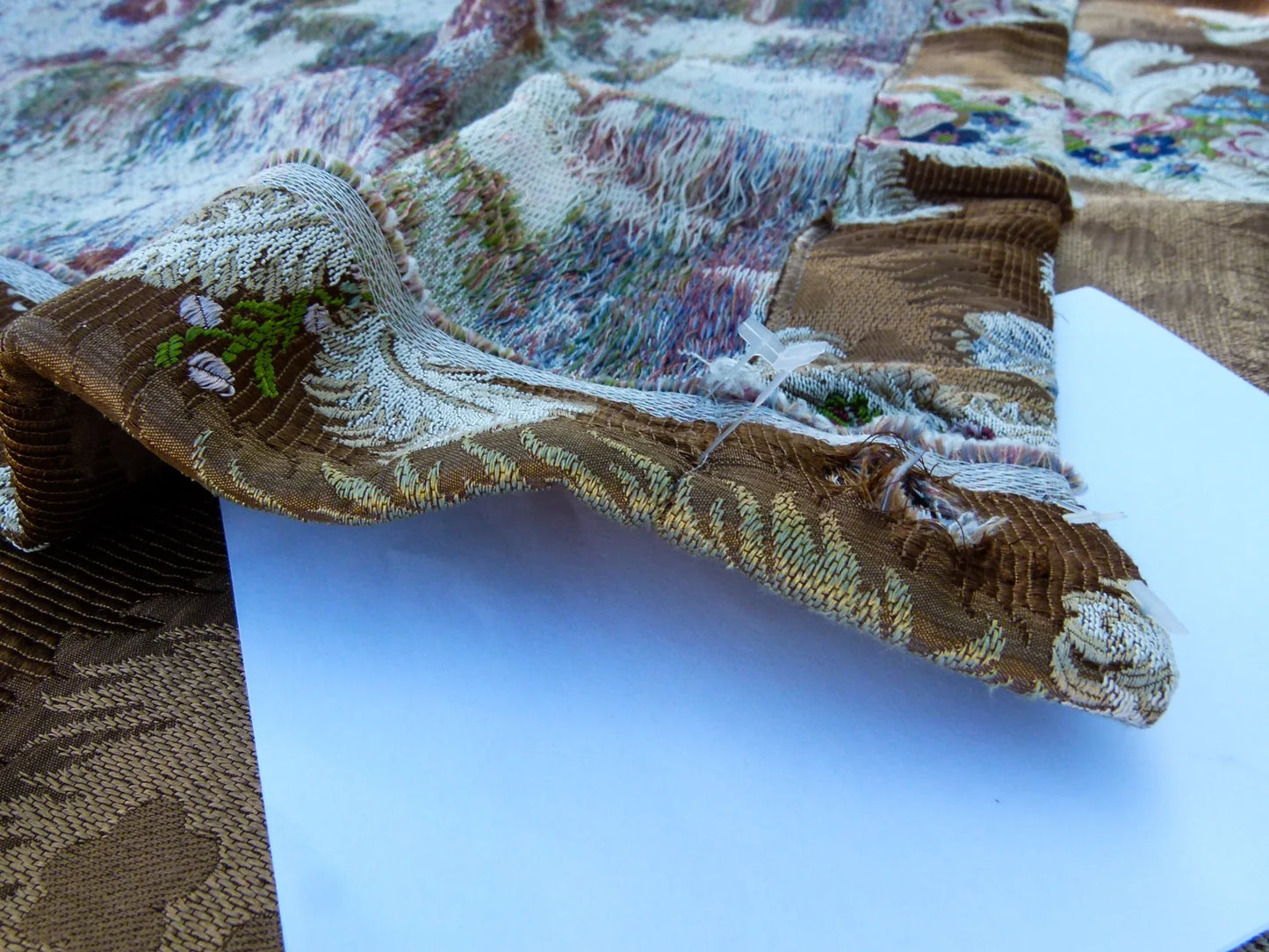 Scalamandre Length 0.86Y Cheverny Raspberry Blue Cocoa Floral Historic MSRP USD 2452/y