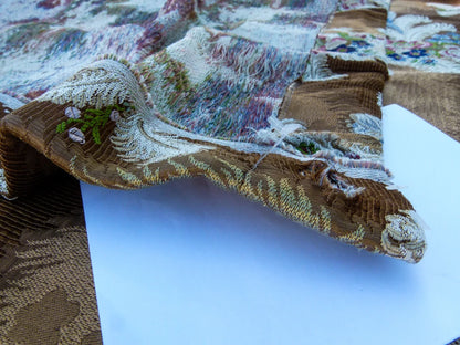 Scalamandre Length 0.86Y Cheverny Raspberry Blue Cocoa Floral Historic MSRP USD 2452/y