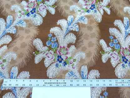 Scalamandre Length 0.86Y Cheverny Raspberry Blue Cocoa Floral Historic MSRP USD 2452/y