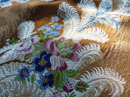 Scalamandre Length 0.86Y Cheverny Raspberry Blue Cocoa Floral Historic MSRP USD 2452/y