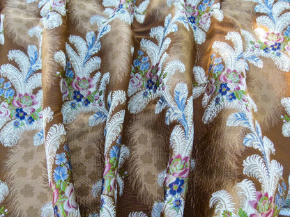 Scalamandre Length 0.86Y Cheverny Raspberry Blue Cocoa Floral Historic MSRP USD 2452/y