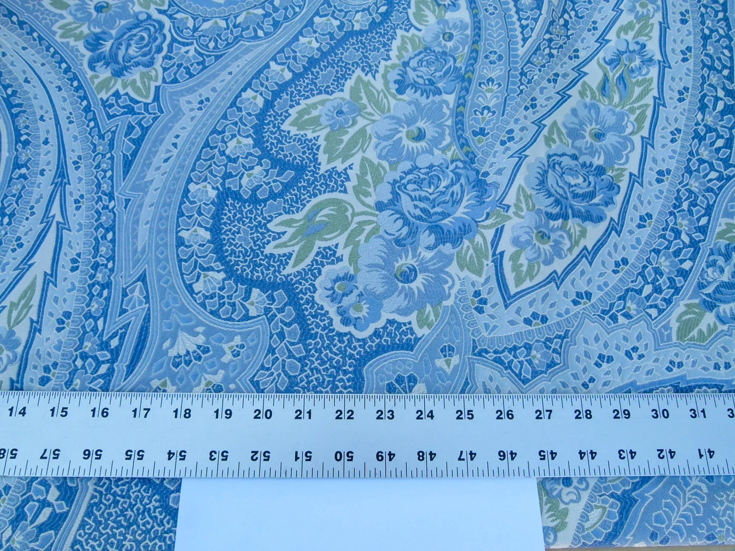 Scalamandre Length 2.5y Valeria Azure Blue Paisley Silk Lampas MSRP USD 1100+/y