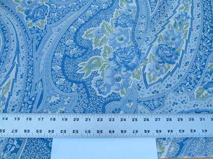 Scalamandre Length 2.5y Valeria Azure Blue Paisley Silk Lampas MSRP USD 1100+/y