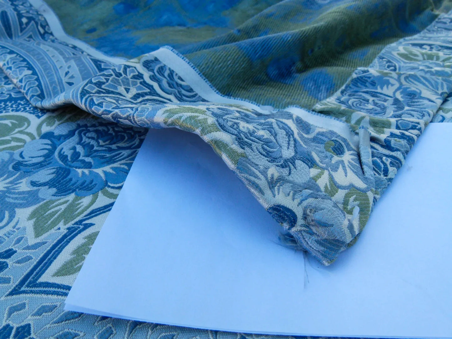 Scalamandre Length 2.5y Valeria Azure Blue Paisley Silk Lampas MSRP USD 1100+/y