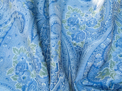 Scalamandre Length 2.5y Valeria Azure Blue Paisley Silk Lampas MSRP USD 1100+/y