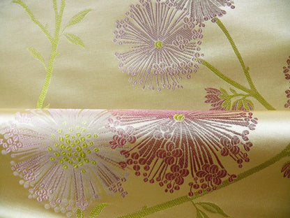 Stunner! 100% Silk Lampas Satin Mod Branch Tree" Cinder Rose" Pink Blue Lavender