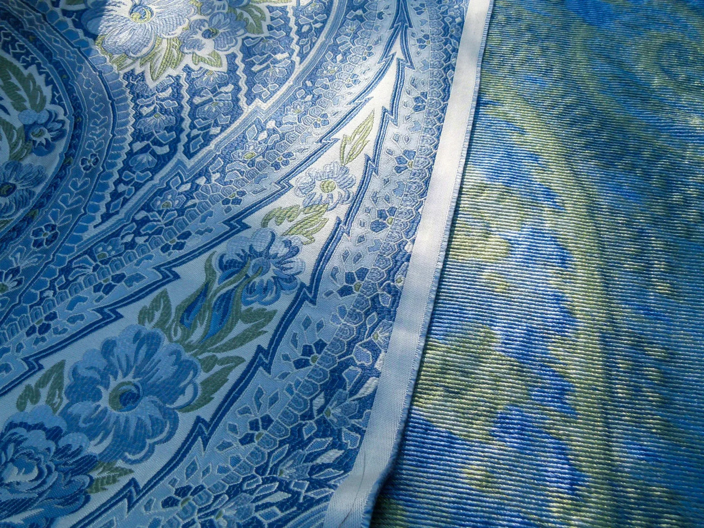 Scalamandre Length 2.5y Valeria Azure Blue Paisley Silk Lampas MSRP USD 1100+/y