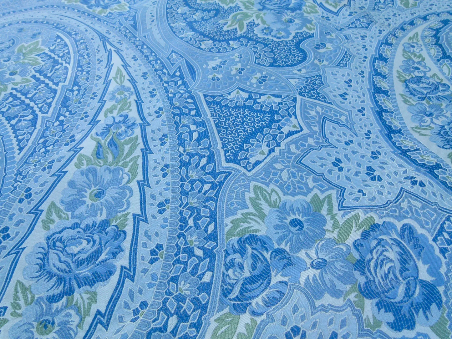 Scalamandre Length 2.5y Valeria Azure Blue Paisley Silk Lampas MSRP USD 1100+/y