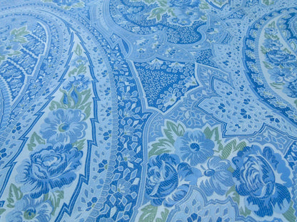 Scalamandre Length 2.5y Valeria Azure Blue Paisley Silk Lampas MSRP USD 1100+/y