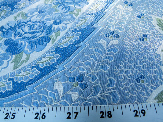 Scalamandre Length 2.5y Valeria Azure Blue Paisley Silk Lampas MSRP USD 1100+/y