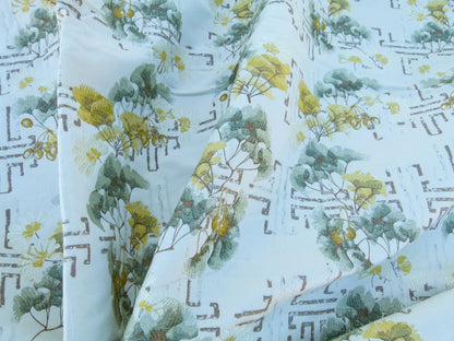 Scalamandre Length 2.4Y Ginkgo Biscuit Chinoiserie Floral White Yellow MSRP USD 470/y