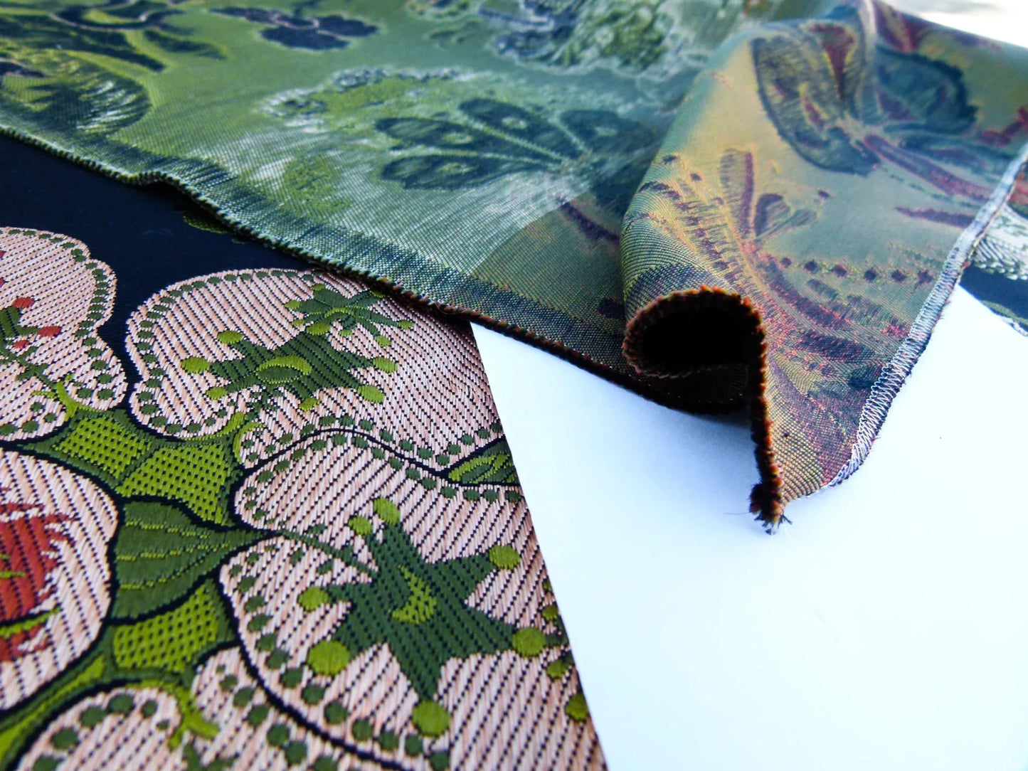 Scalamandre Length 1.4Y Rossetta Peach Black Silk Damask Novelty MSRP USD 1200+/y