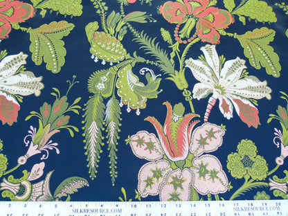 Scalamandre Length 1.4Y Rossetta Peach Black Silk Damask Novelty MSRP USD 1200+/y