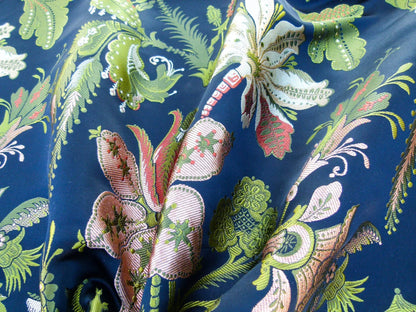 Scalamandre Length 1.4Y Rossetta Peach Black Silk Damask Novelty MSRP USD 1200+/y