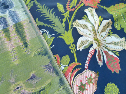 Scalamandre Length 1.4Y Rossetta Peach Black Silk Damask Novelty MSRP USD 1200+/y