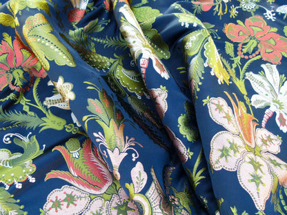 Scalamandre Length 1.4Y Rossetta Peach Black Silk Damask Novelty MSRP USD 1200+/y