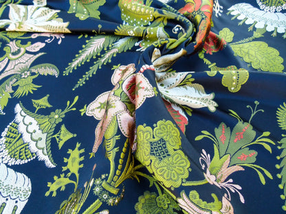 Scalamandre Length 1.4Y Rossetta Peach Black Silk Damask Novelty MSRP USD 1200+/y