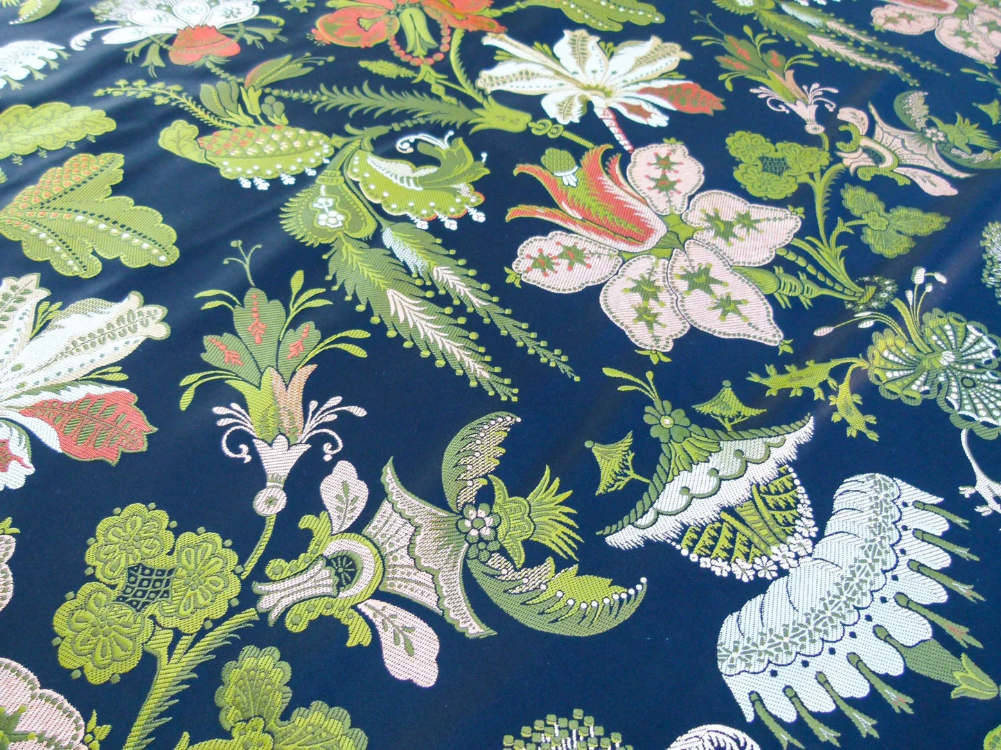 Scalamandre Length 1.4Y Rossetta Peach Black Silk Damask Novelty MSRP USD 1200+/y