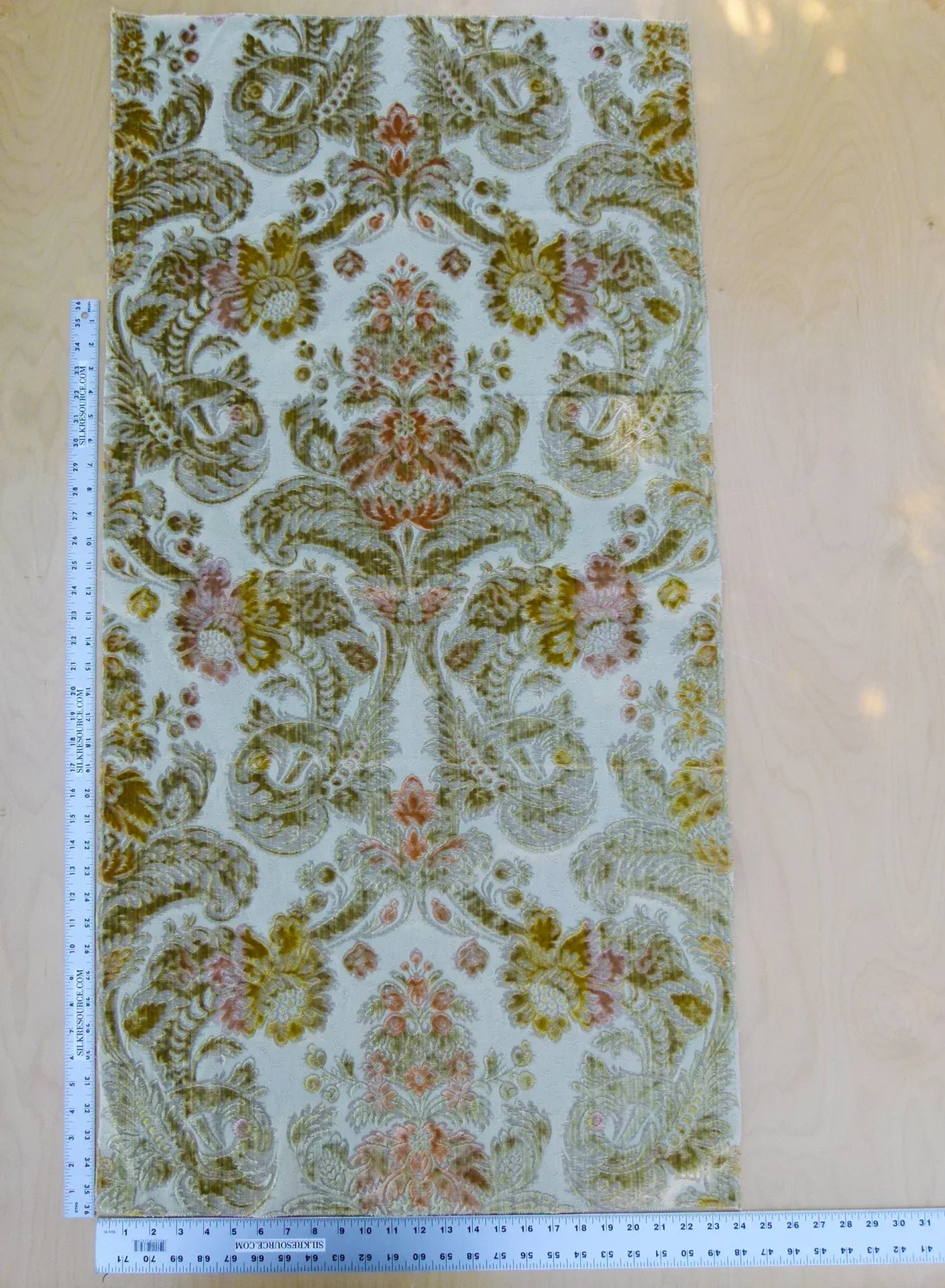 Scalamandre Length 1.3yd x 24"  Old World Weavers Velluto Platina Cut Velvet  MSRP USD 800+/y