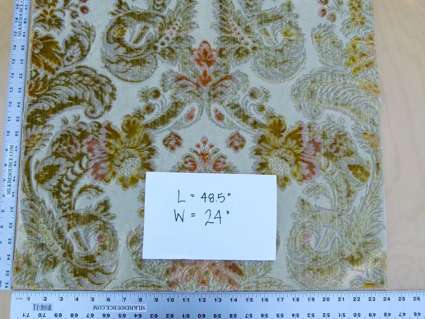 Scalamandre Length 1.3yd x 24"  Old World Weavers Velluto Platina Cut Velvet  MSRP USD 800+/y