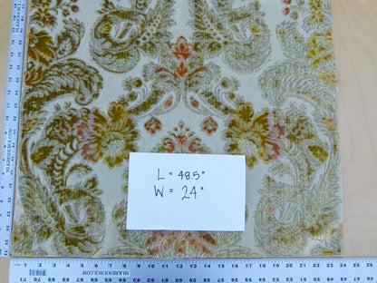 Scalamandre Length 1.3yd x 24"  Old World Weavers Velluto Platina Cut Velvet  MSRP USD 800+/y