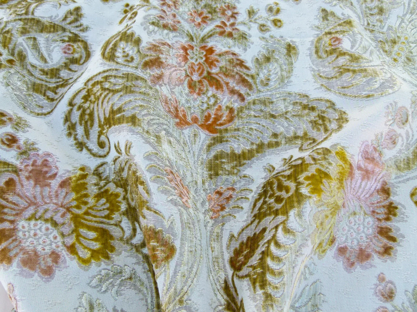 Scalamandre Length 1.3yd x 24"  Old World Weavers Velluto Platina Cut Velvet  MSRP USD 800+/y