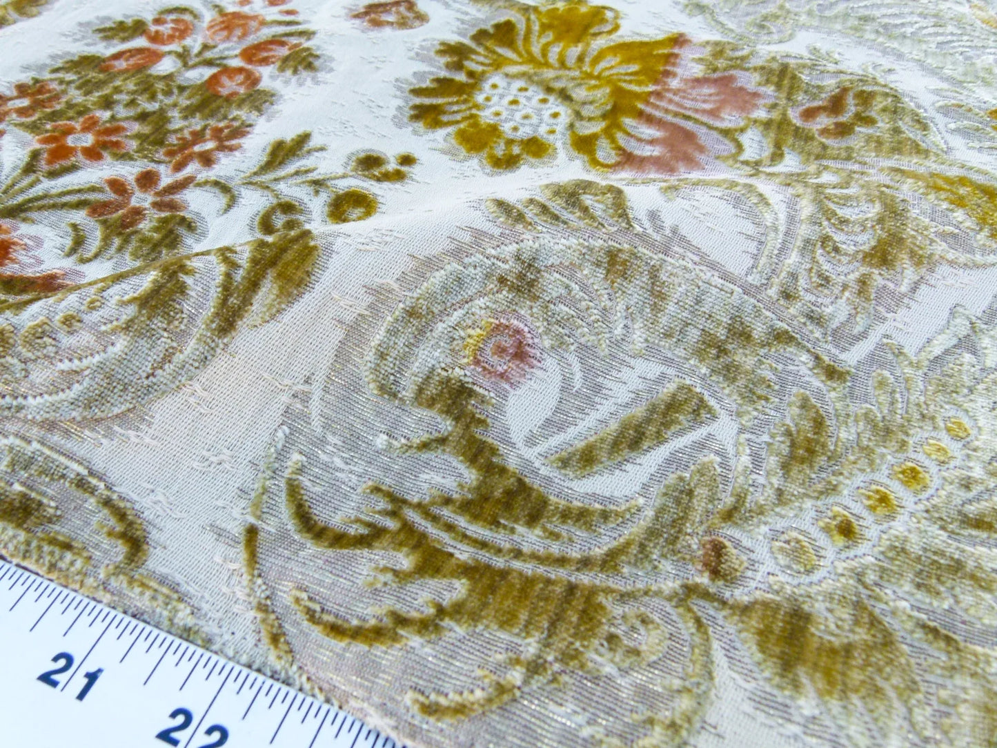 Scalamandre Length 1.3yd x 24"  Old World Weavers Velluto Platina Cut Velvet  MSRP USD 800+/y