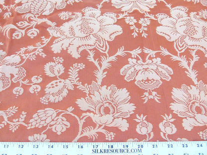 Scalamandre Length 2.4y Tassinari and Chatel  Meillant Brique Orange Damask Historic MSRP USD 690/yard