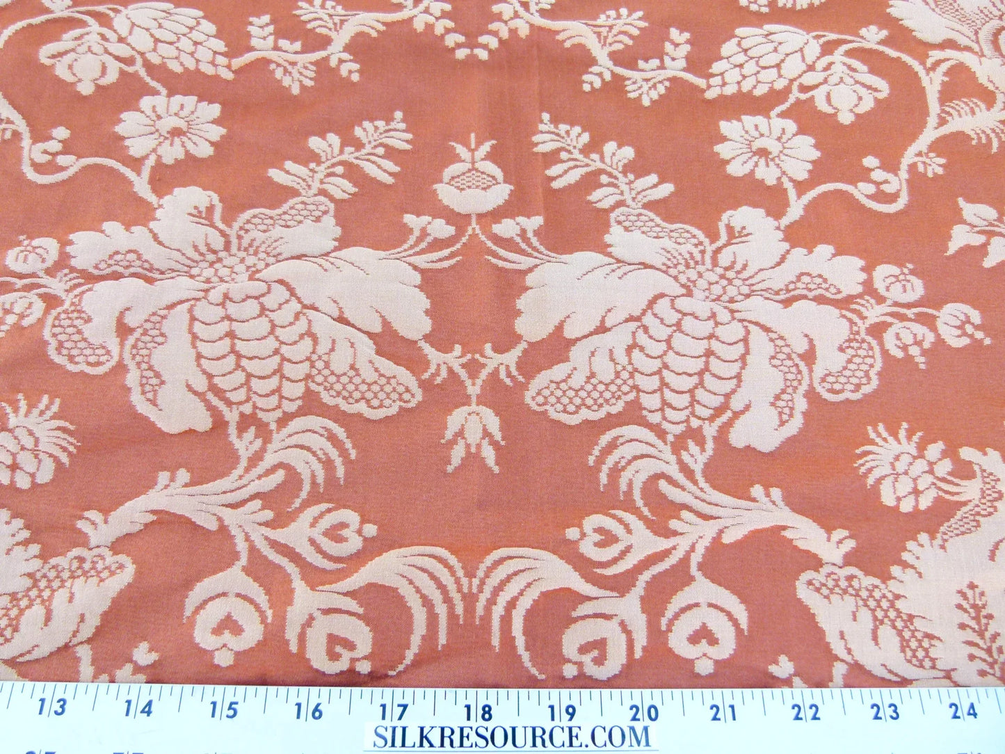 Scalamandre Length 2.4y Tassinari and Chatel  Meillant Brique Orange Damask Historic MSRP USD 690/yard