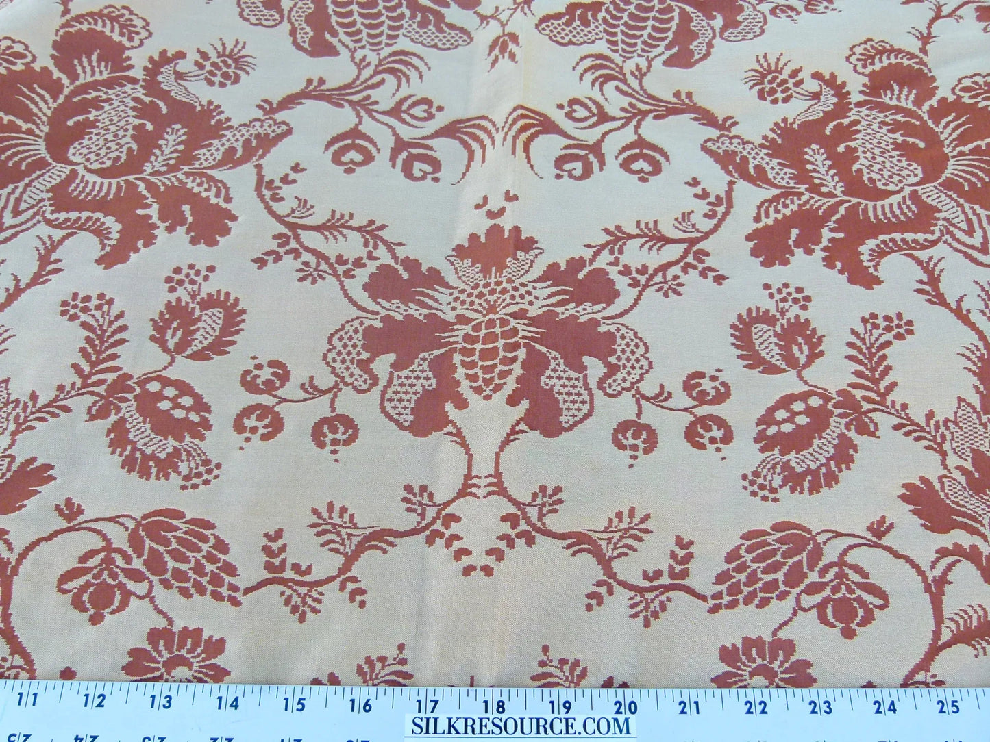 Scalamandre Length 2.4y Tassinari and Chatel  Meillant Brique Orange Damask Historic MSRP USD 690/yard