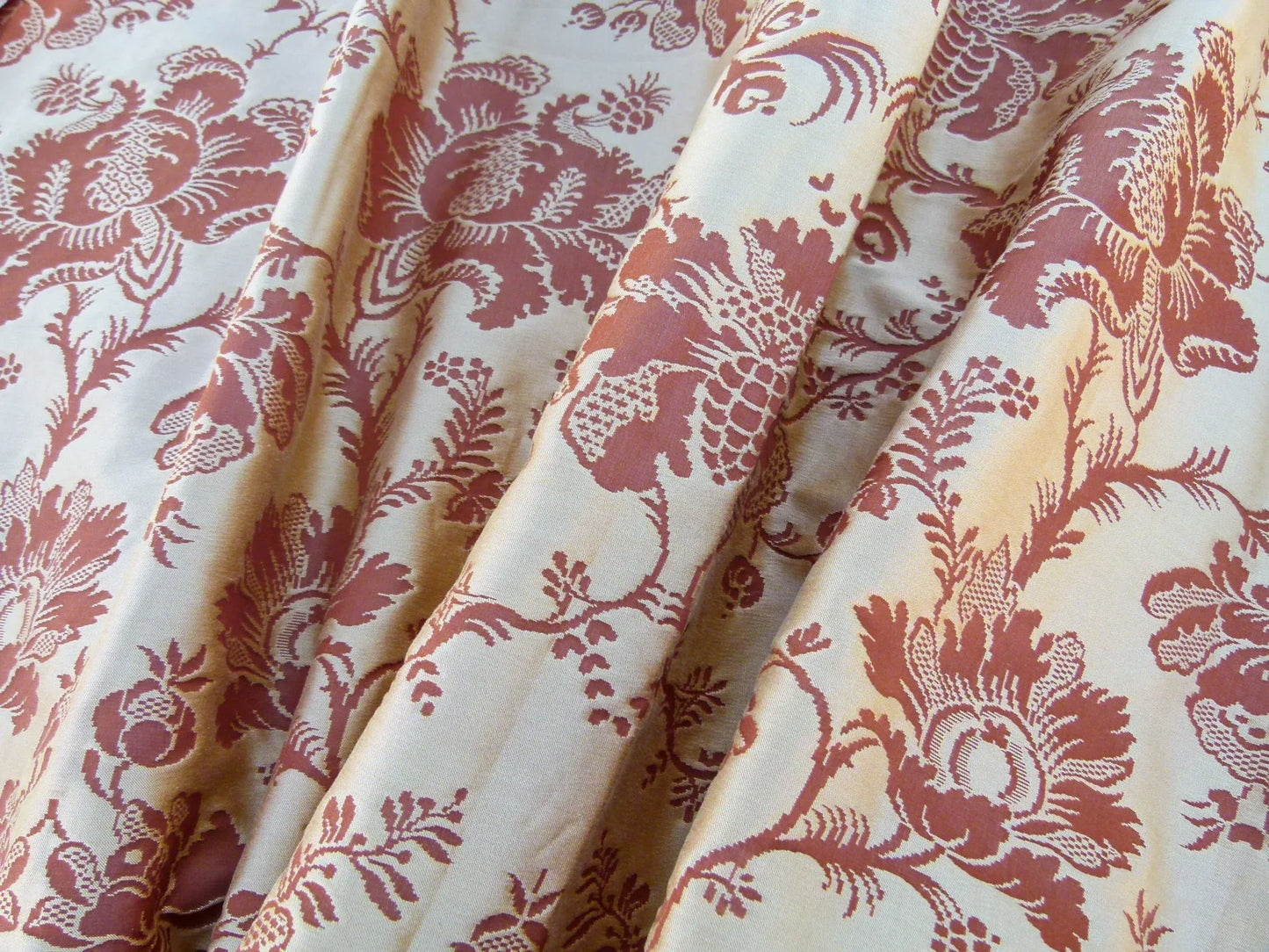 Scalamandre Length 2.4y Tassinari and Chatel  Meillant Brique Orange Damask Historic MSRP USD 690/yard