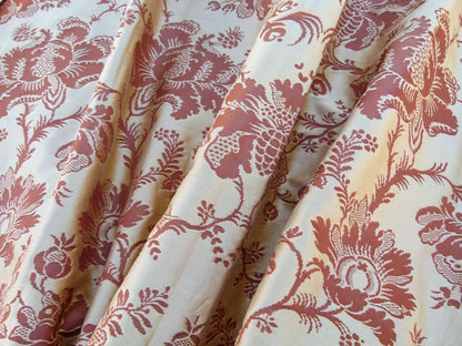 Scalamandre Length 2.4y Tassinari and Chatel  Meillant Brique Orange Damask Historic MSRP USD 690/yard