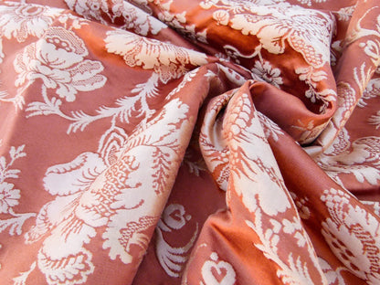 Scalamandre Length 2.4y Tassinari and Chatel  Meillant Brique Orange Damask Historic MSRP USD 690/yard