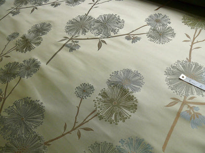 Stunner!100%silk Lampas Satin Mod Branch Tree"echo" Blue Gold Bty