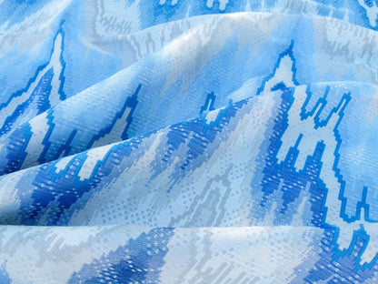 Scalamandre Length 1.2y Bargello Cerulean Jacquard Blue White Chevron MSRP USD 282/yard