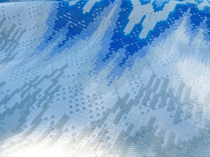 Scalamandre Length 1.2y Bargello Cerulean Jacquard Blue White Chevron MSRP USD 282/yard