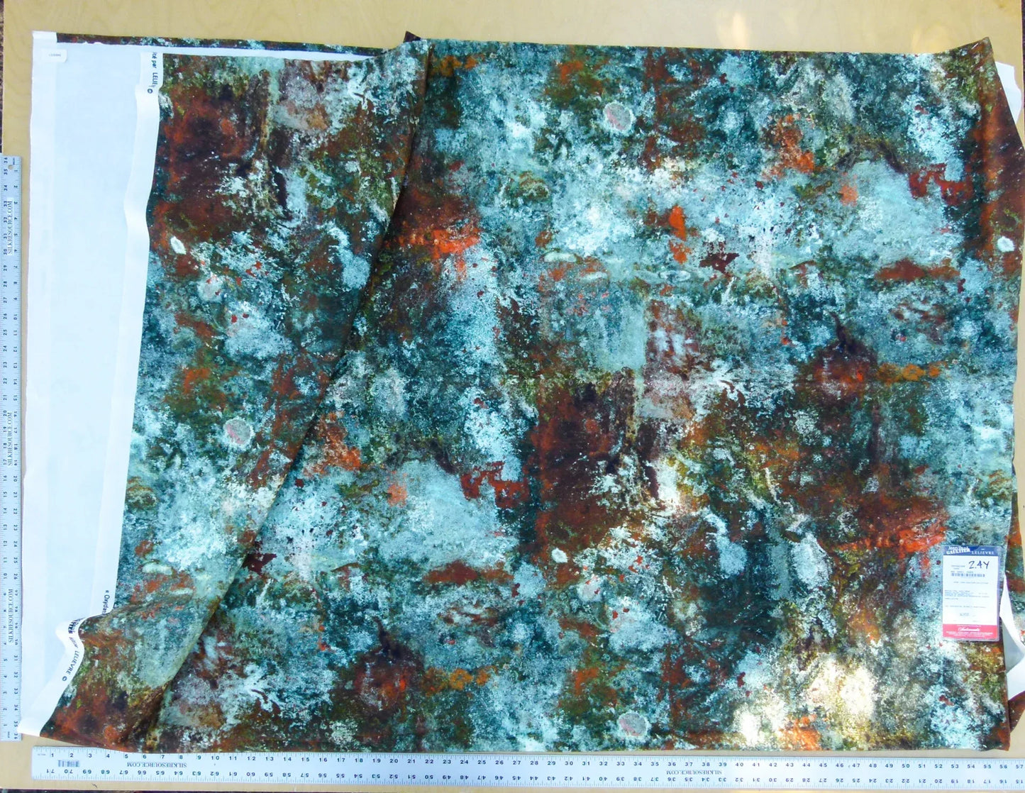 Scalamandre Length 2.4y Jean Paul Gaultier Oxydation Jade Cotton Abstract Green MSRP USD 500+/yard