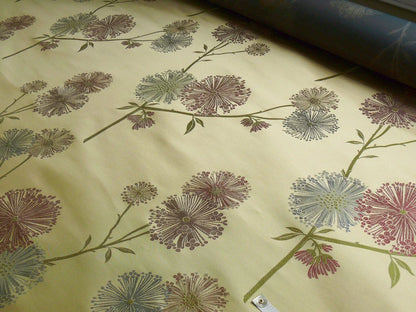 Stunner! 100% Silk Lampas Satin Mod Branch Tree "Garden" Blue Pink Gold Bty