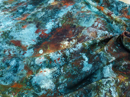 Scalamandre Length 2.4y Jean Paul Gaultier Oxydation Jade Cotton Abstract Green MSRP USD 500+/yard