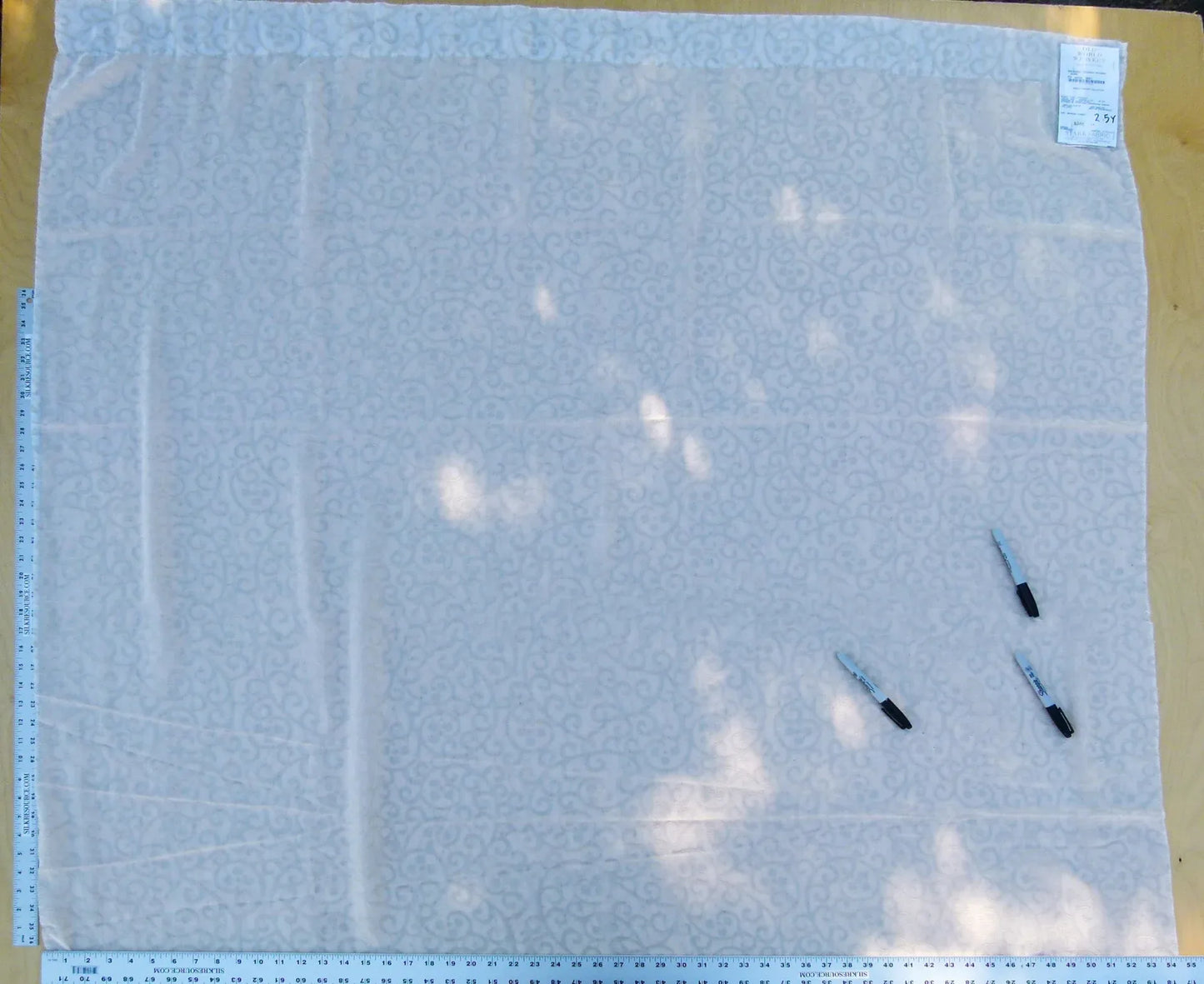 Scalamandre Length 2.5y Galleria Colonna Devore Sand Sheer White MSRP USD 270+/yard