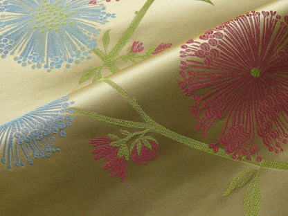 Stunner! 100% Silk Lampas Satin Mod Branch Tree "Garden" Blue Pink Gold Bty