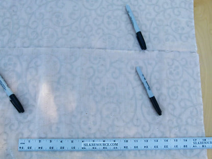 Scalamandre Length 2.5y Galleria Colonna Devore Sand Sheer White MSRP USD 270+/yard