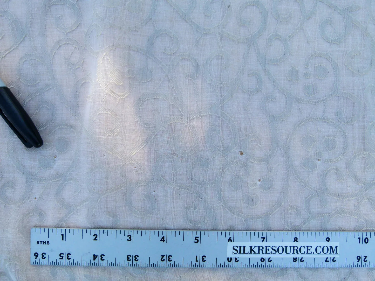 Scalamandre Length 2.5y Galleria Colonna Devore Sand Sheer White MSRP USD 270+/yard