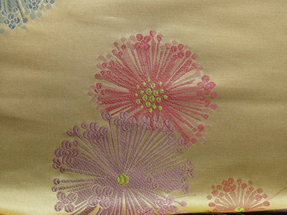 Stunner! 100% Silk Lampas Satin Mod Branch Tree "Garden" Blue Pink Gold Bty