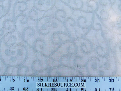 Scalamandre Length 2.5y Galleria Colonna Devore Sand Sheer White MSRP USD 270+/yard