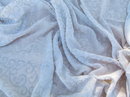 Scalamandre Length 2.5y Galleria Colonna Devore Sand Sheer White MSRP USD 270+/yard