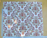 Scalamandre Length 1.2y Hudson Multi White Paisley Printed Cotton Sateen Belle Jardin Collection Fr France MSRP USD 216/y